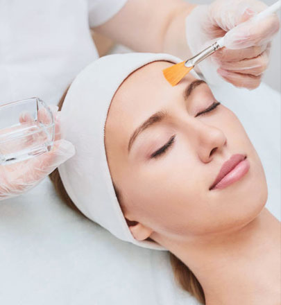 Face of a female model undergoing spa treatment