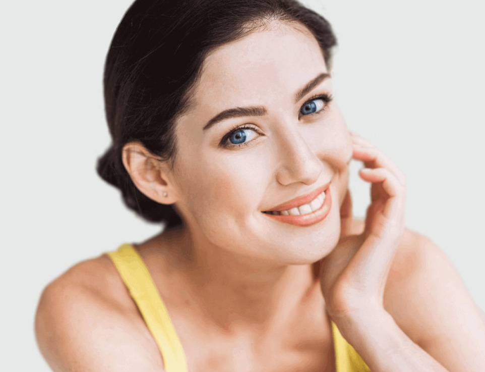 Image of a female model face showing cool peel laser