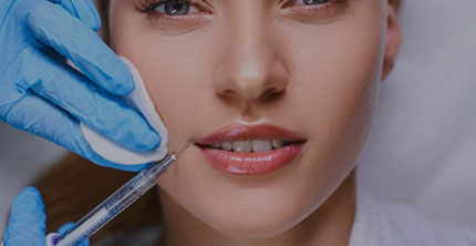 Image of a female model having face and body injections